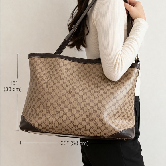 Gucci Handbags - Authentic Gucci GG Supreme Crystal Monogram Large Shoulder Tote Shopper w duster